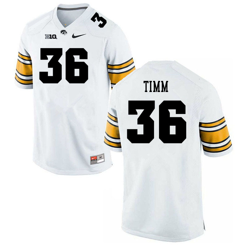 Men #36 Mike Timm Iowa Hawkeyes College Football Jerseys Sale-White